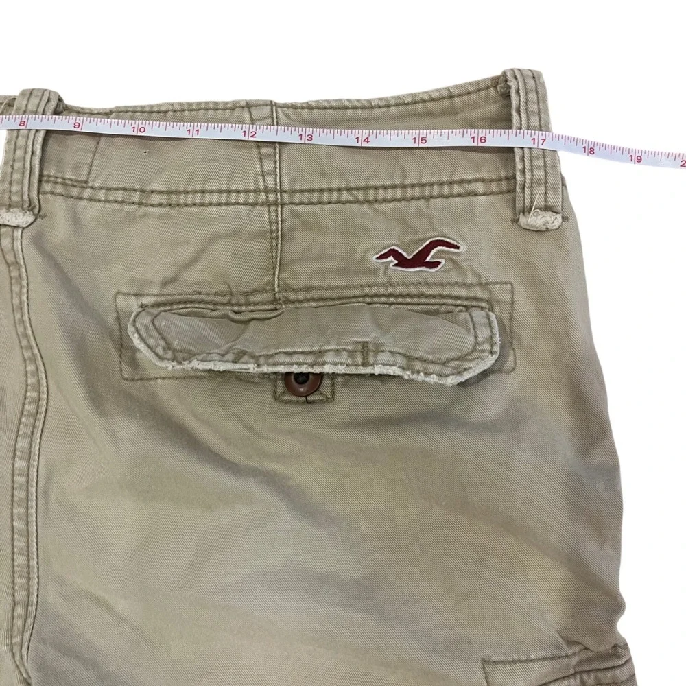 Hollister Mens Cargo Shorts Size‎ 31 Tan Khaki Cotton Twill Utility Pockets